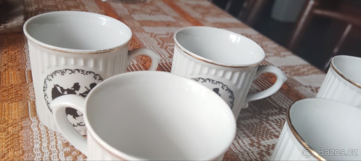 Hrnky starožitné rokoko Dubí Czechoslovakia - 16