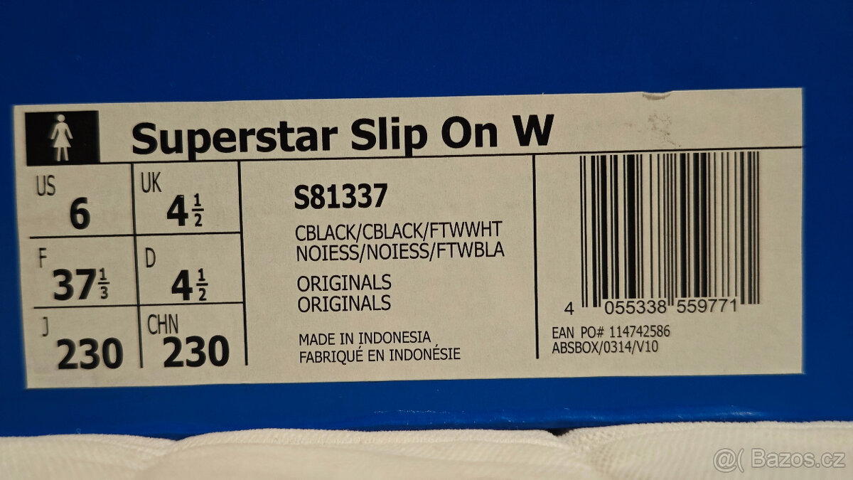 adidas Superstar Slip On W, vel. 37 1/3 - 16