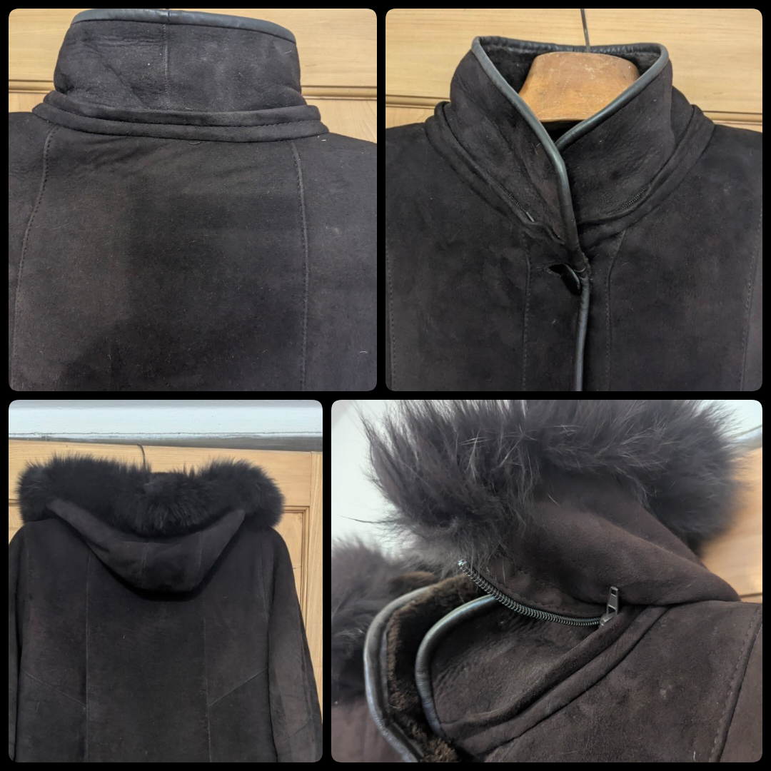 Elegantní kožich s odepínací kapucí - 16