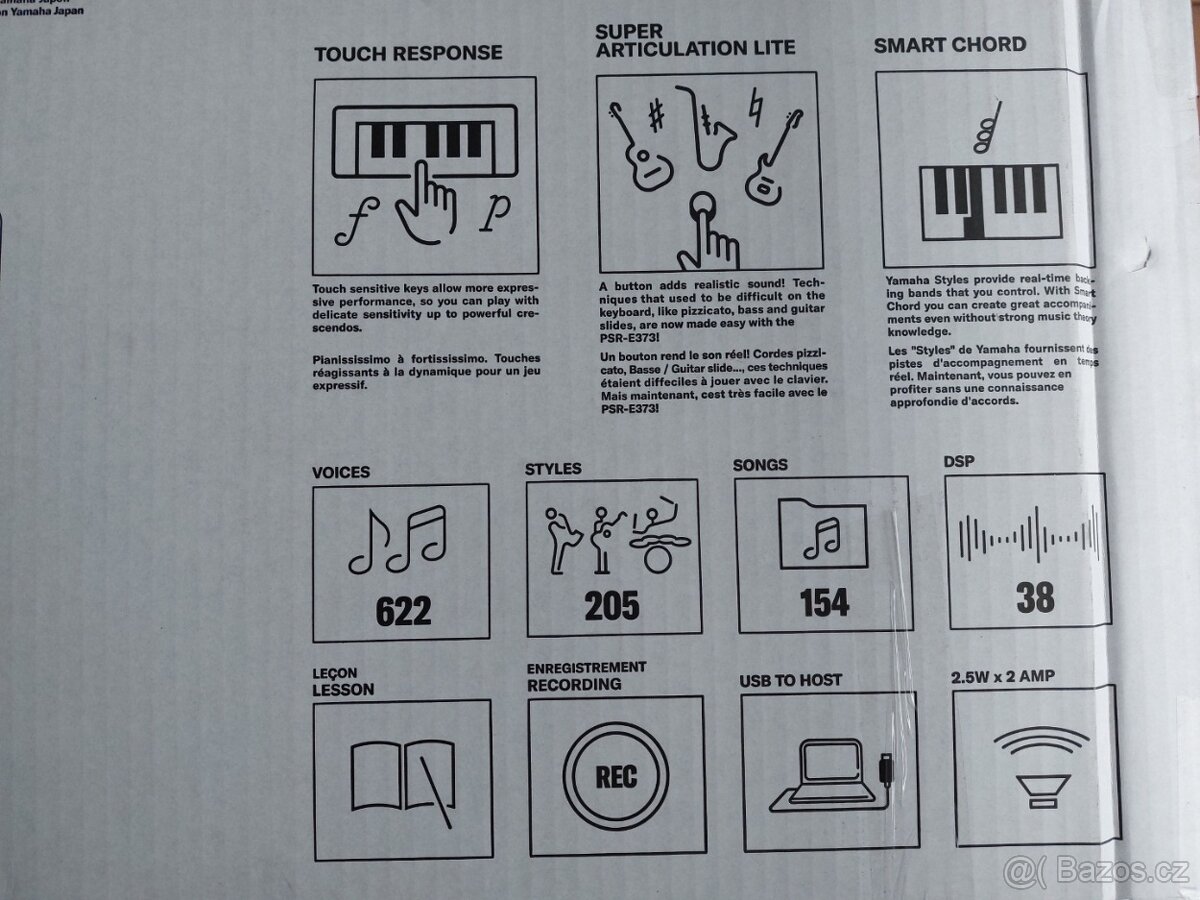 Keyboard YAMAHA PSR-E373 s dynamikou + PEDÁL + SLUCHÁTKA - 16