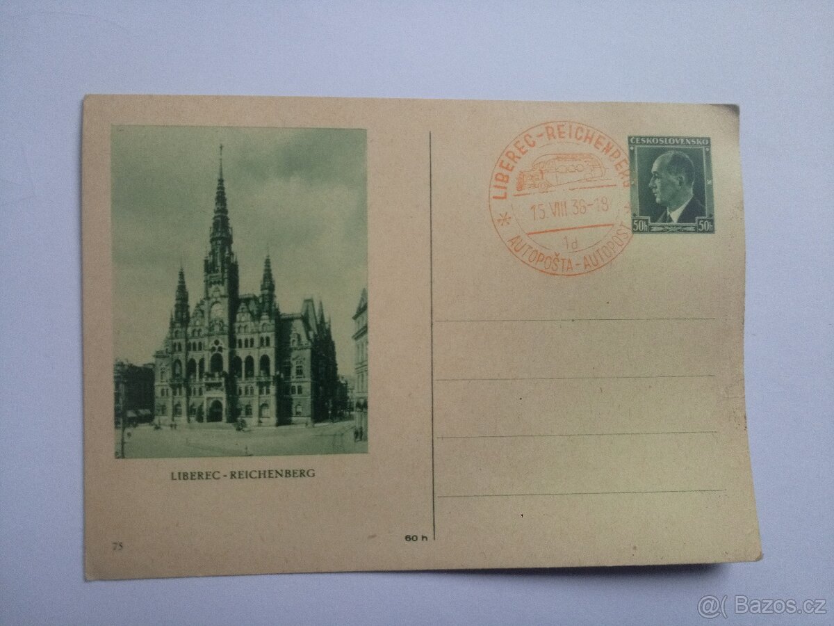 Staré poštovní známky psaní dopis Liberec Reichenberg 2 - 16