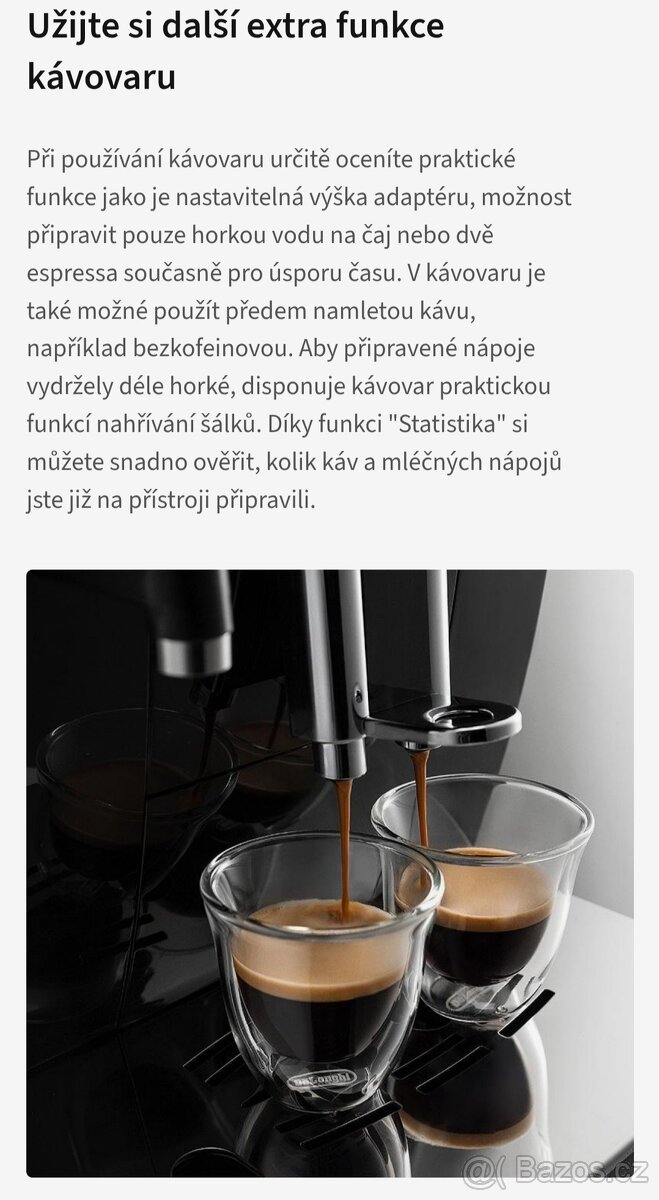 KÁVOVAR DELONGHI ECAM 23.463.B - PLNO AUTOMATICKÝ - 16