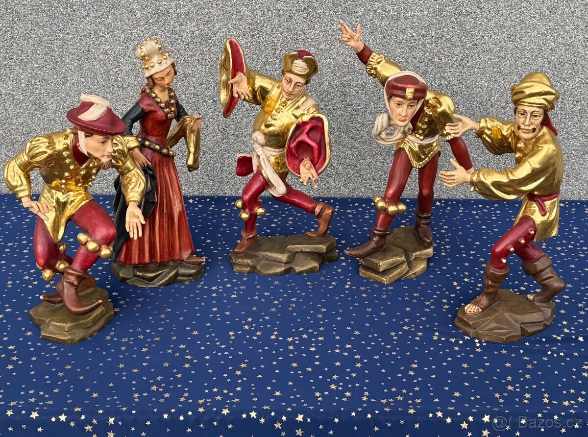 Souprava všech 10 soch Moriskentänzer velké dřevěné - 16