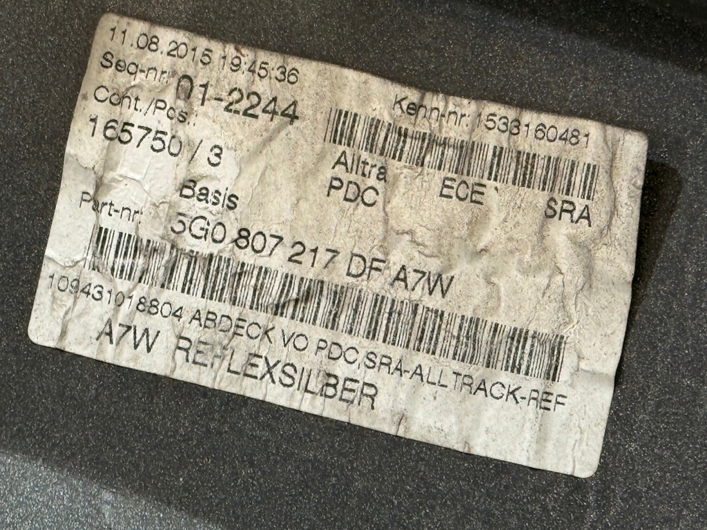 VW GOLF 7 FACELIFT 16-20 nárazník ALLTRACK OST + 4xPDC - 16