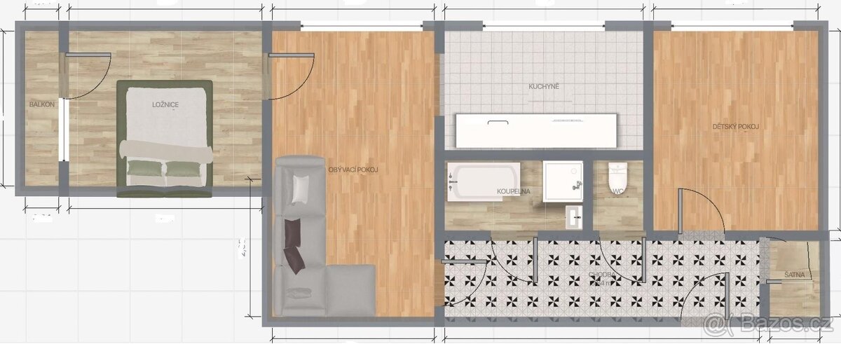 Prodej bytu 3+1 s balkonem, po rekonstrukci, Ostrava-Poruba - 16