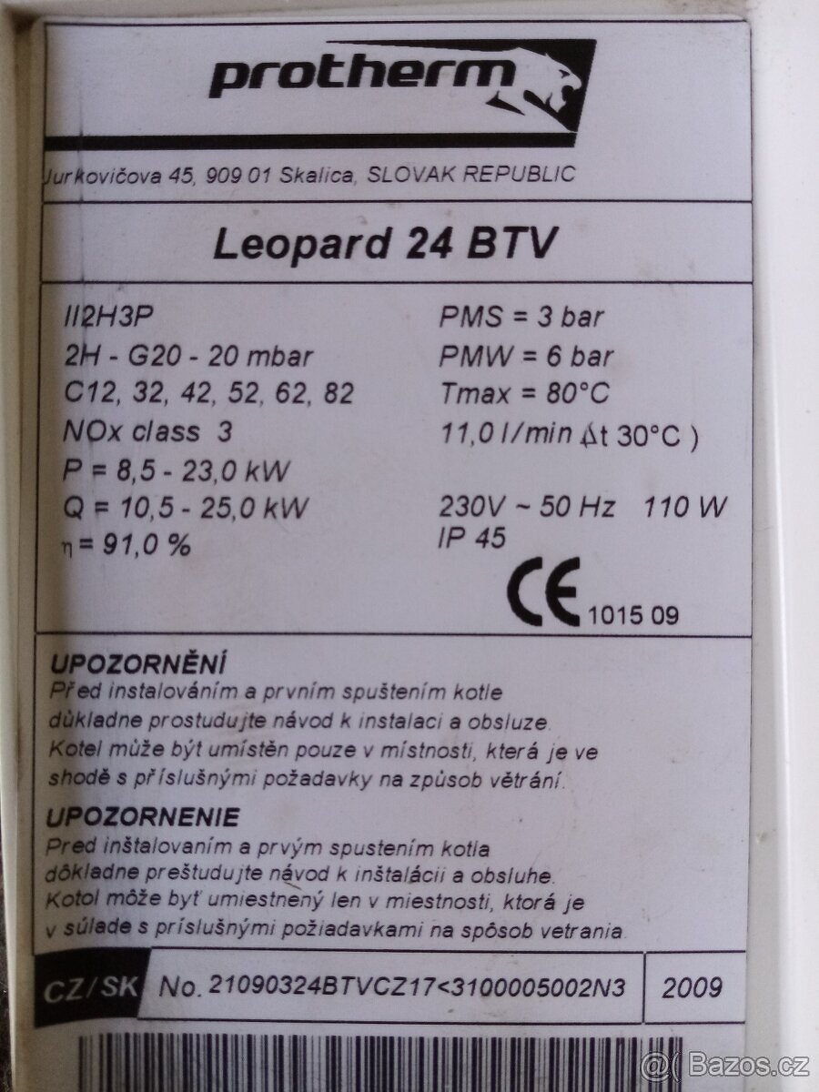 Protherm Leopard 24 BOV, Protherm Leopard 24 BTV - 16