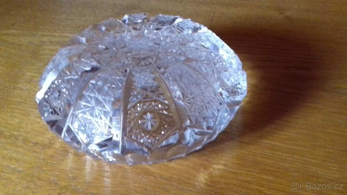 miska a svícen KOBALT // BROUŠENÉ SKLO - 16