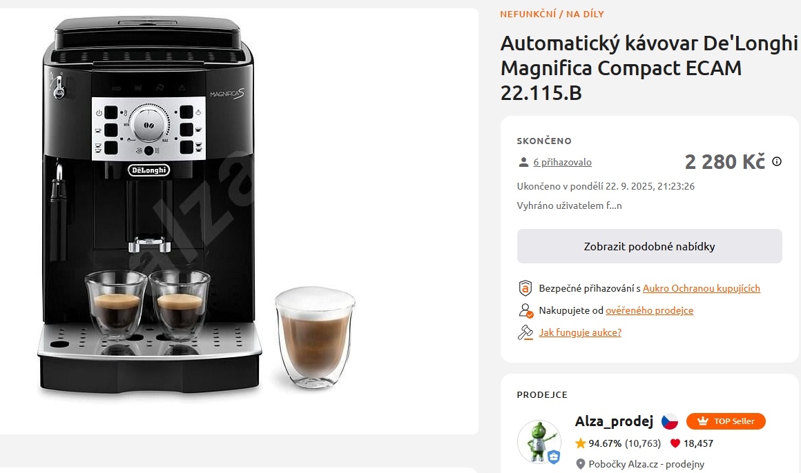 De'Longhi Magnifica S – jenom 3 měsíce v provozu +50% sleva - 16