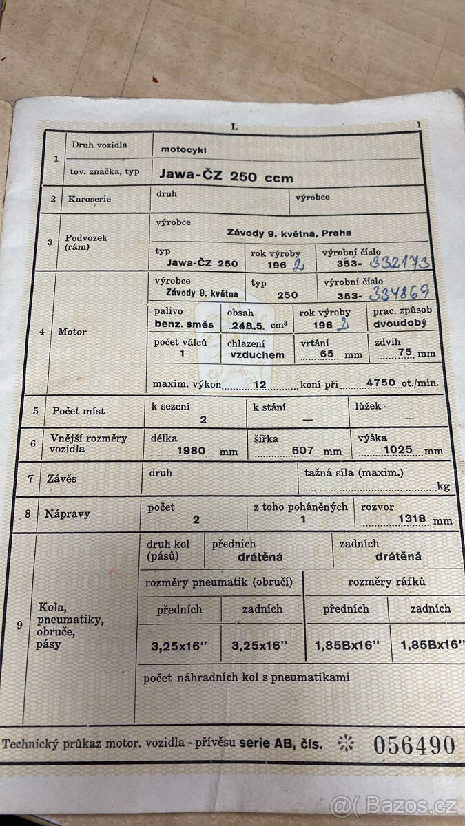 predám Jawu 250-kyvačka s -TP- - - 16