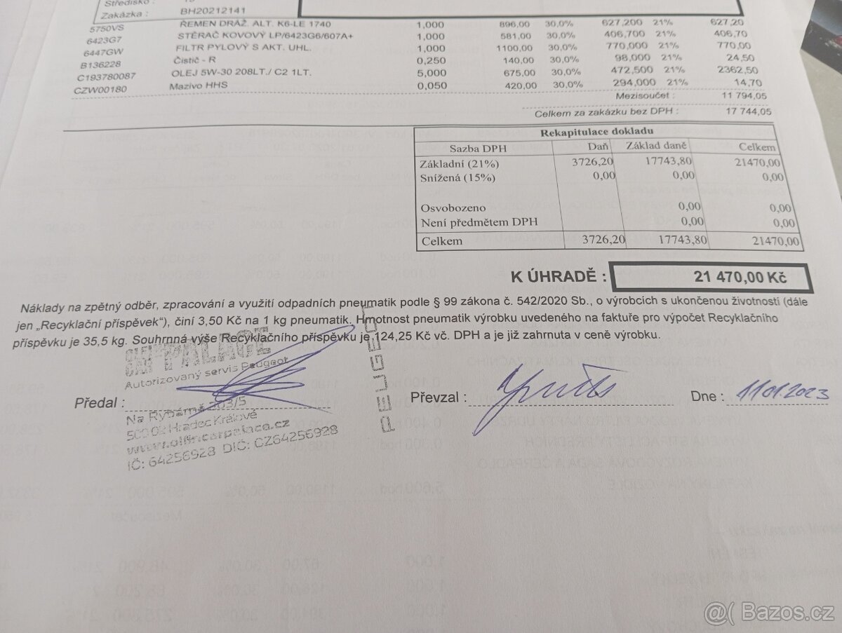 Peugeot 607 2,2 Hdi nová TK, velký servis.. - 16