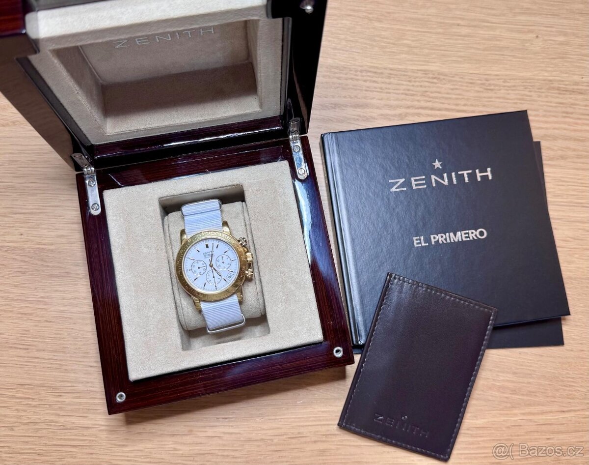 18K ZLATÉ PÁNSKÉ HODINKY ZENITH EL PRIMERO S ETUI - 16