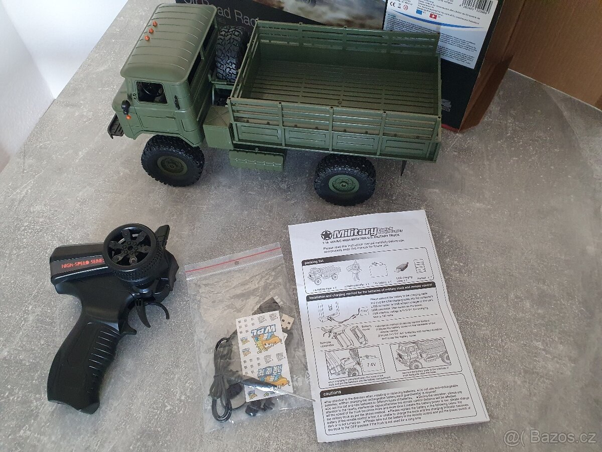 RC Military Truck GAZ WPL B24 1/16 4WD zelený - 16