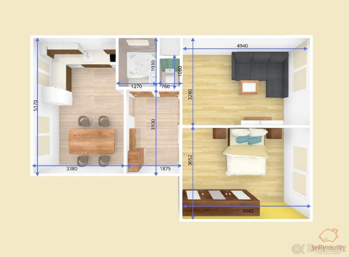 Prodej bytu 2+1, 60 m² - Letonice, okr. Vyškov - 16