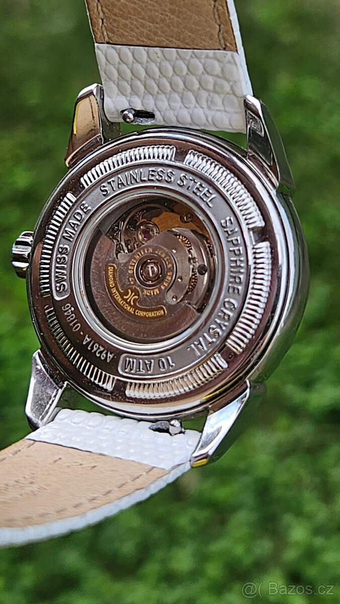 Diamantové automatické dámske hodinky DIC A9261A biele - 16