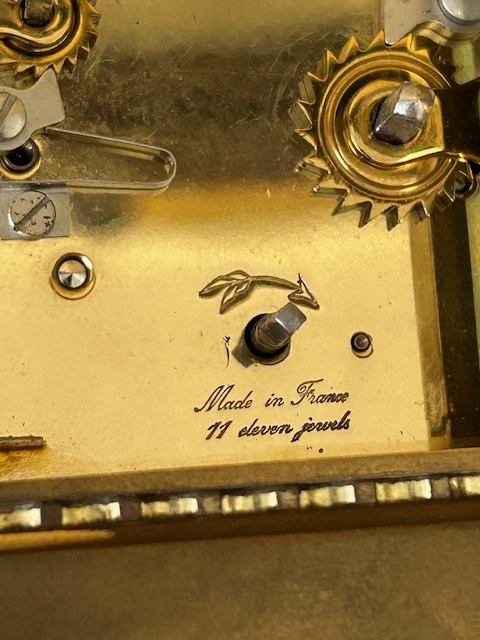 Mosazný starožitný budík - originál. - 16