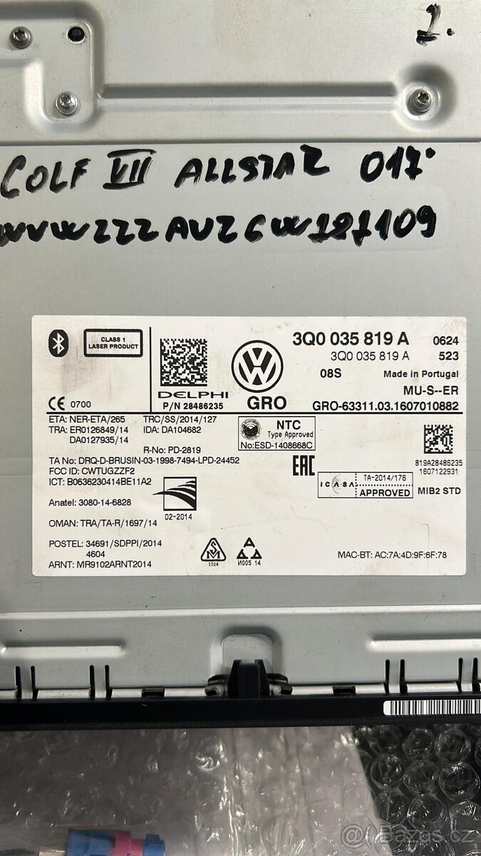 Prodám autorádio VW GOLF 7 - 16