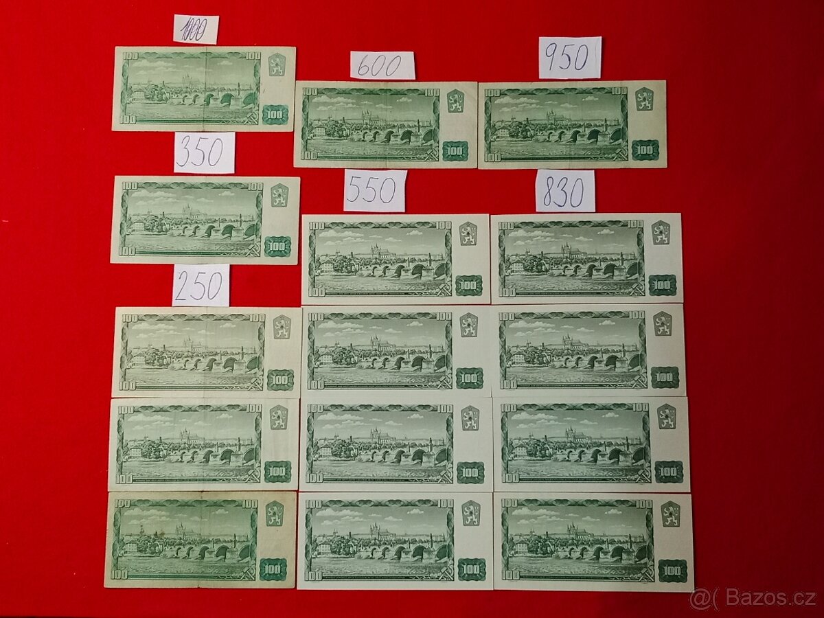 Československé bankovky první část - ceny za kus u bankovek - 16