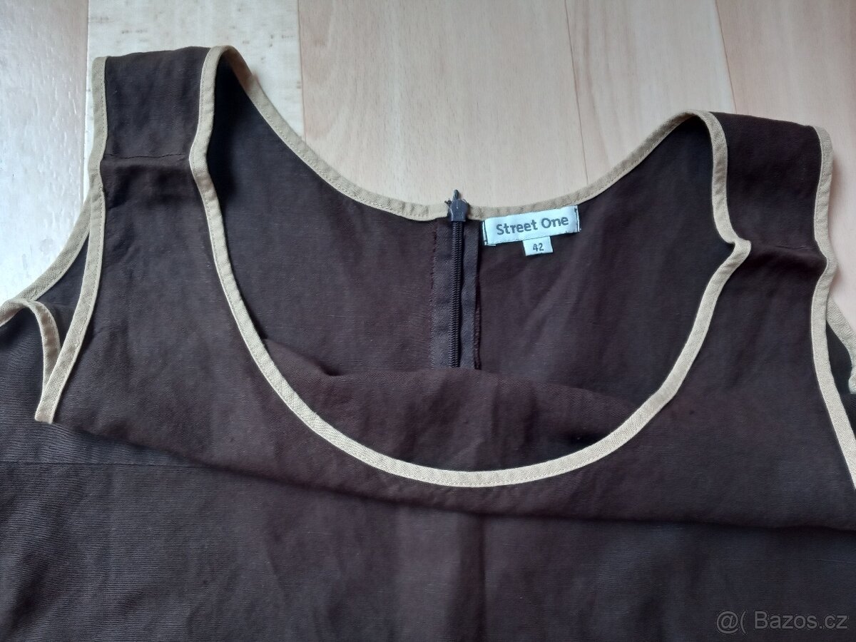 Letní, společenské, lněné, elastické, flitrové-vel. S, M - 16