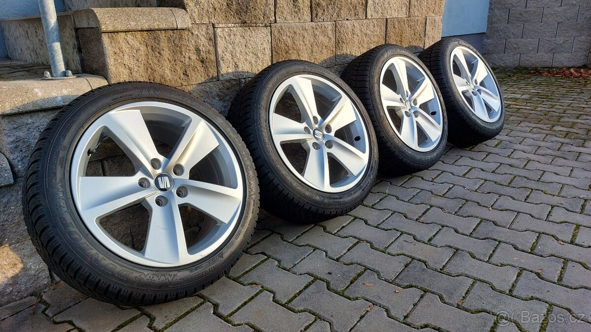 Alu sadu 5x112 r17 Seat Cupra zimní pneu - 16