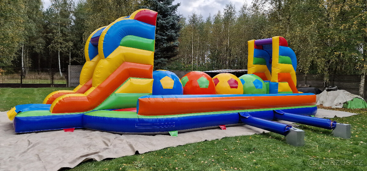 Nafukovací překážková dráha koule BigBallers Wipeout skákací - 16