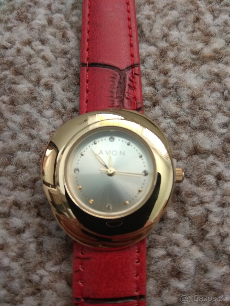 Nové dámské hodinky Avon s koženým páskem - orig. balení - 16