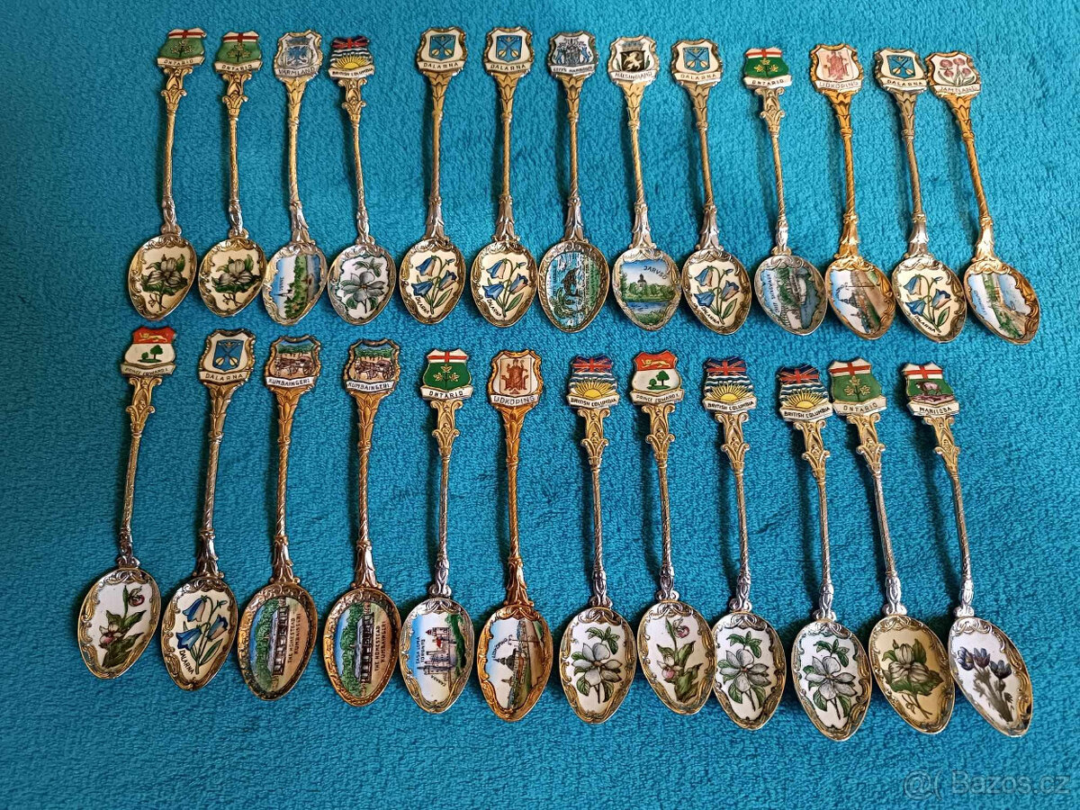 Staré sběratelské lžičky smaltované - 16