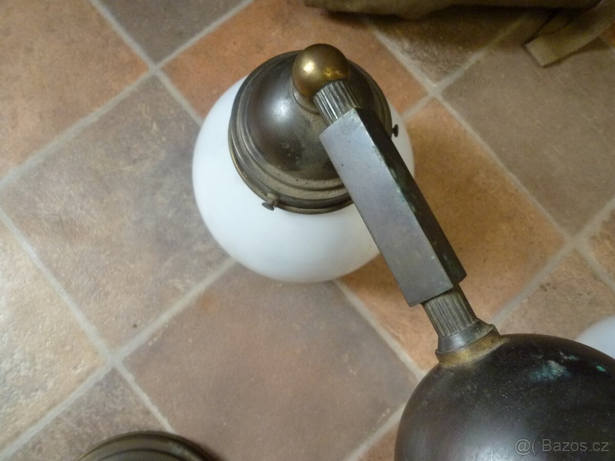 1920 starý mosazný lustr - 16