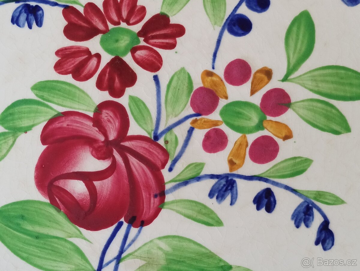 ART DECO FAJÁNS RUČNĚ MALOVANÝ TALÍŘ - SARREGUEMINES FRANCIE - 16