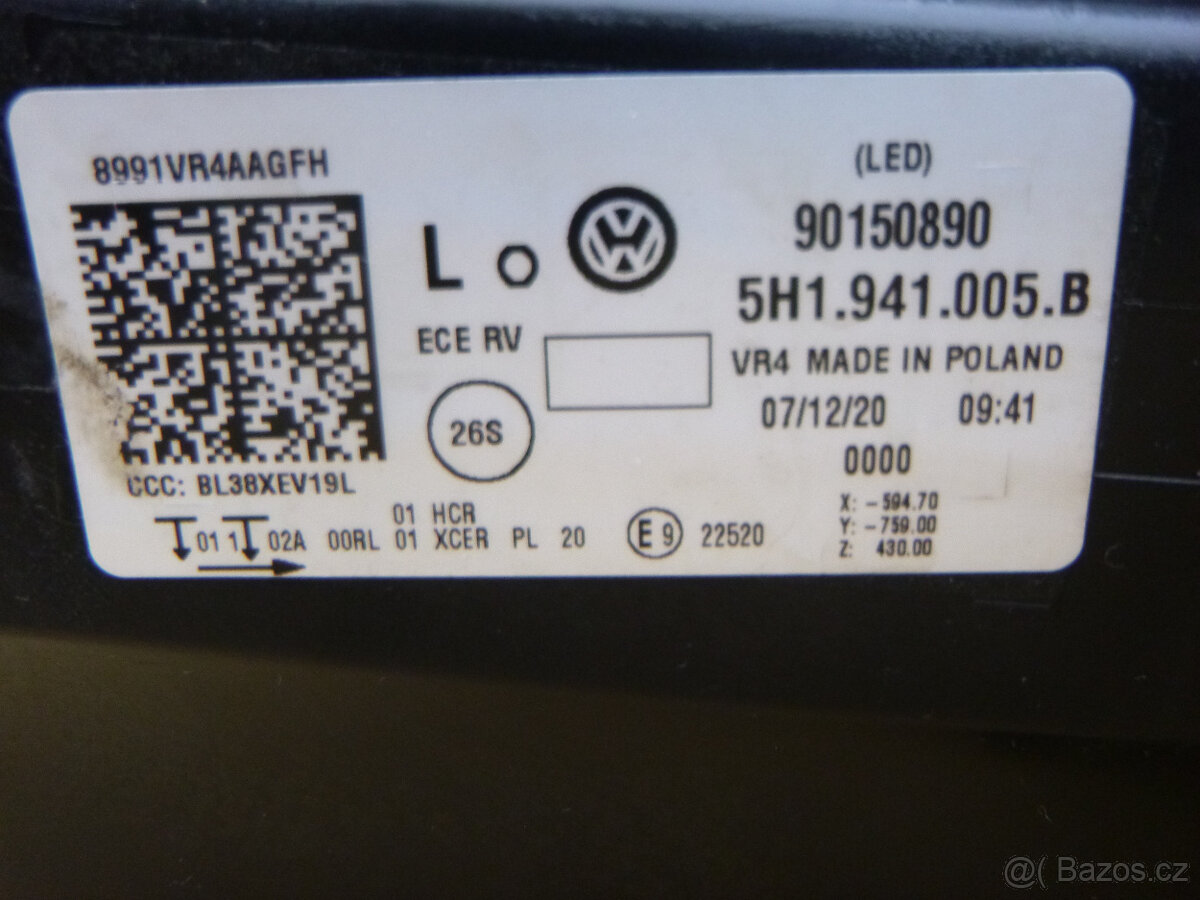 VW Golf 8 VIII lampa světlo LED 5H1941006 5H1941005B - 16
