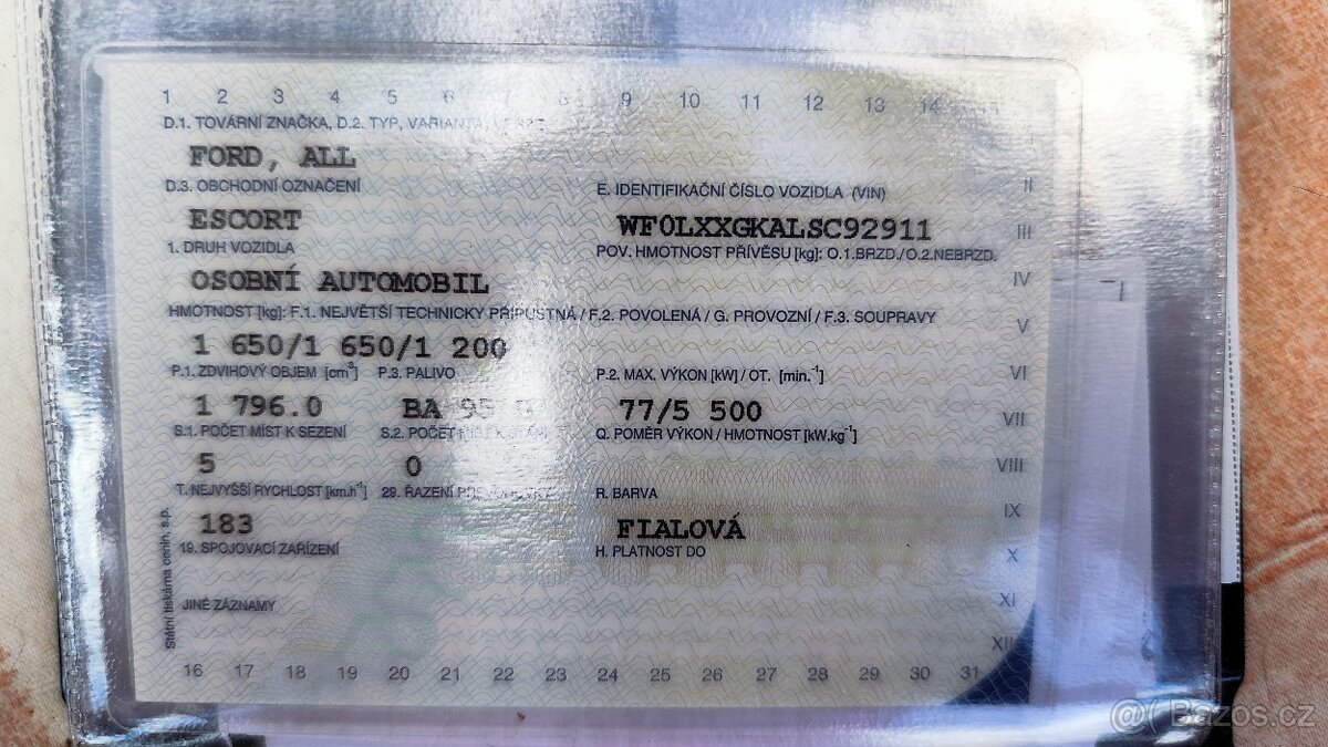 Ford Escort cabrio, rok 1995, najeto 19500 km - 16