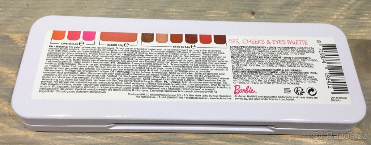 Makeup kazeta Barbie: oční stíny, tváře, rty - 16
