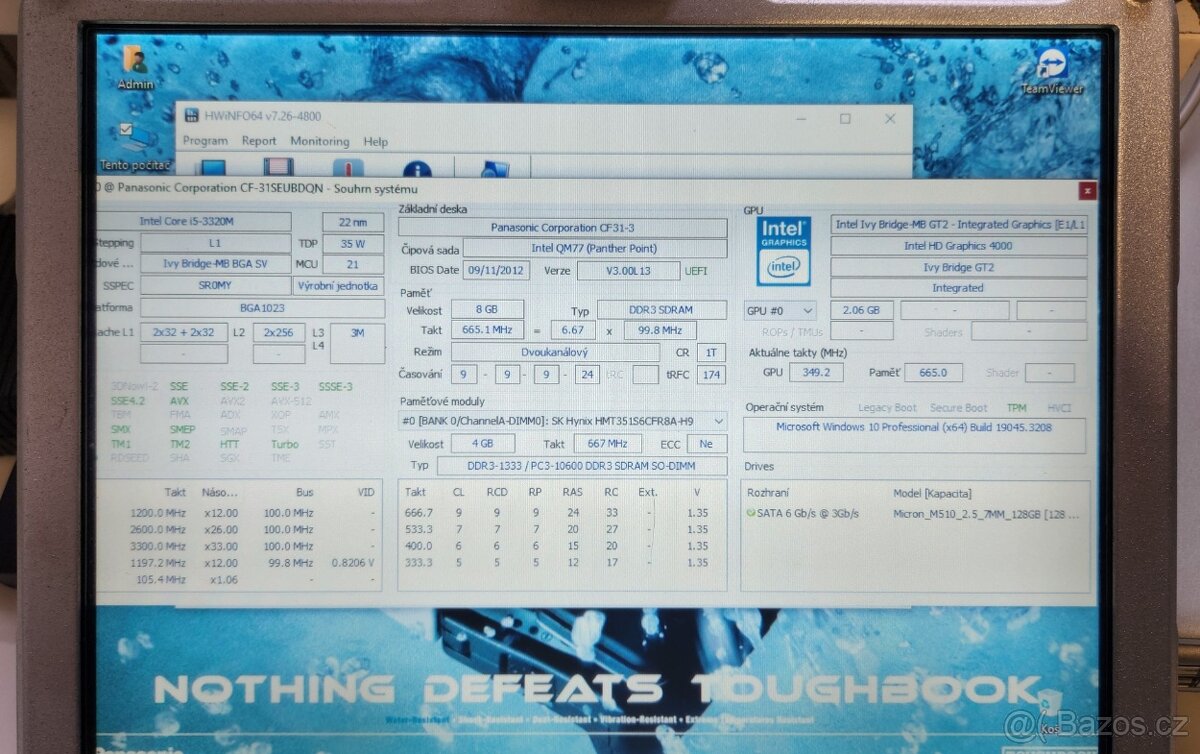 NEROZBITNÝ notebook Panasonic CF-31 mk3 - 16