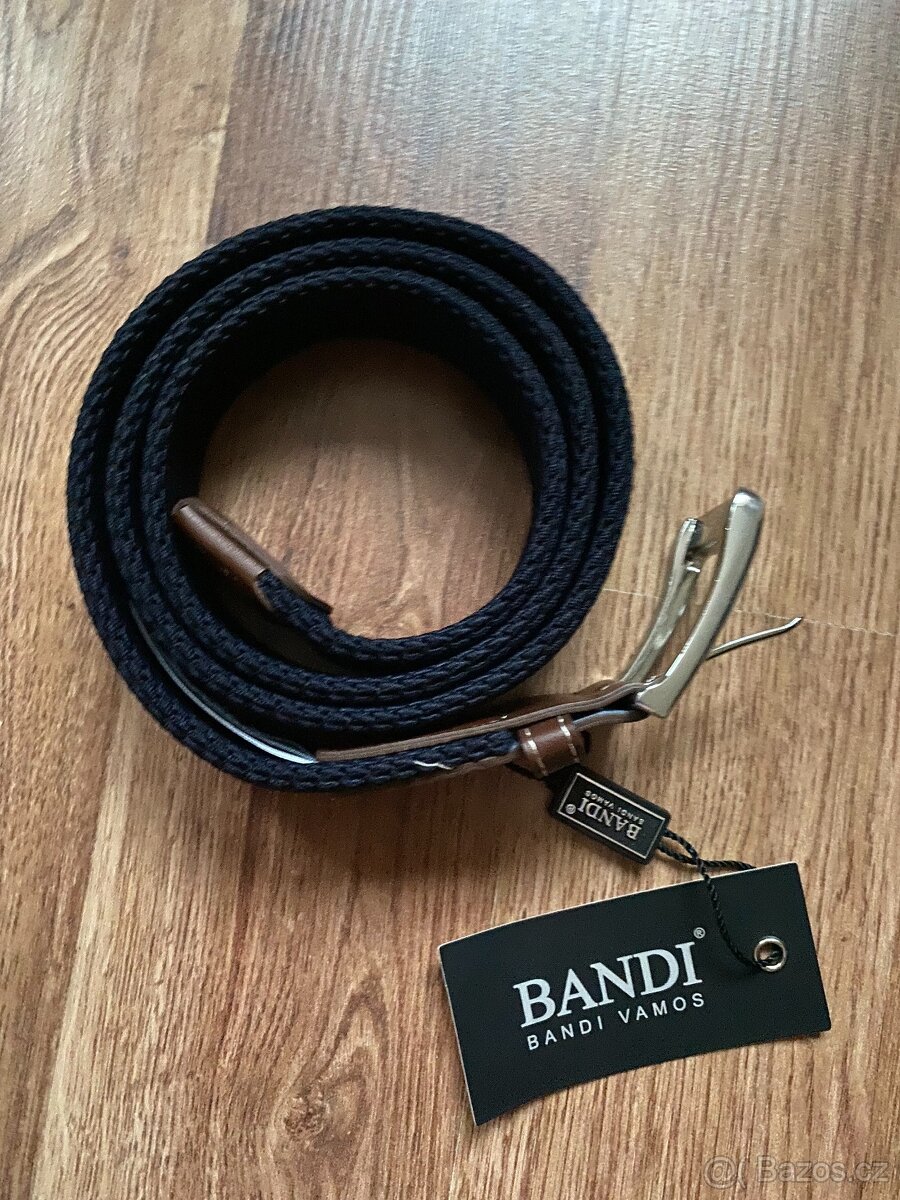 Nový pánský pružný opasek BANDI - modrý se světl. pruhy -S/M - 16