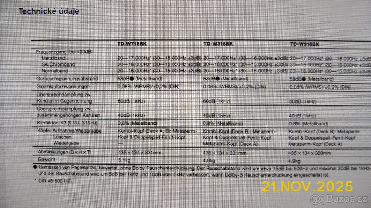 Double tape deck JVC TD-W718 (po servisu) - 16