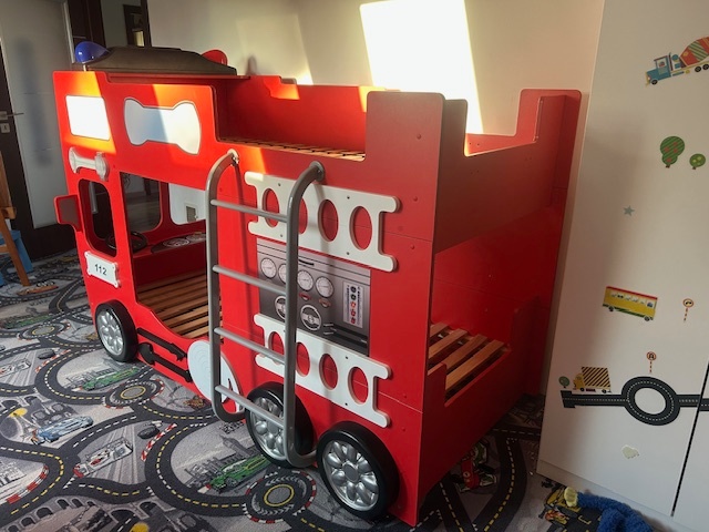 Dětská patrová postel se zábranou a nočním osvětlením Hasiči - 16