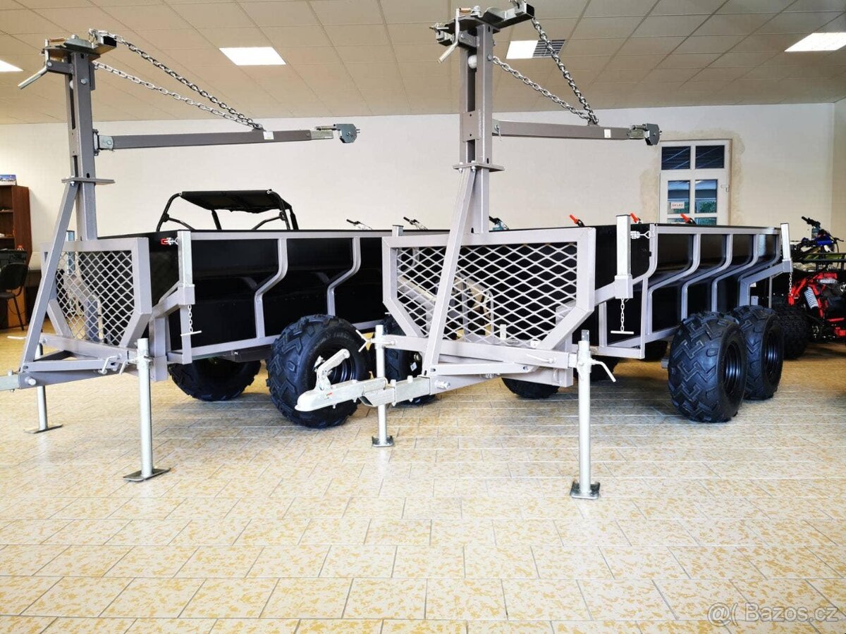 Vozík za čtyřkolku, barva černá - 16