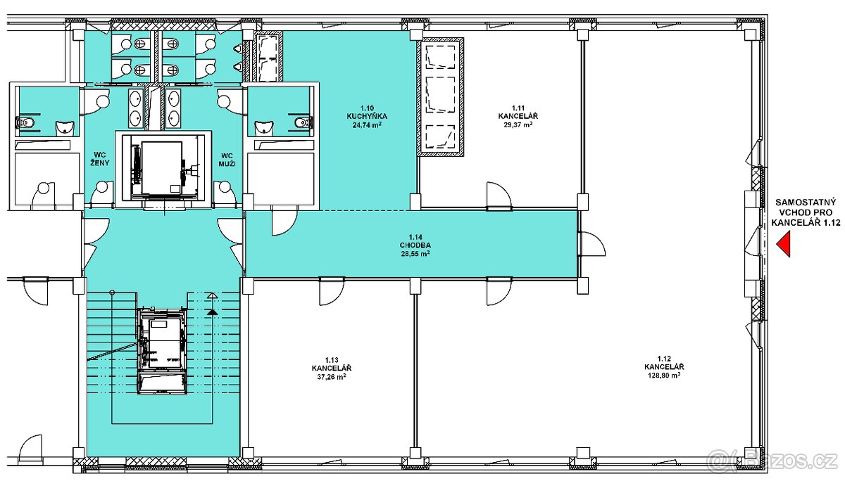 Pronájem kanceláří v moderní budově s parkováním, Liberec II - 16