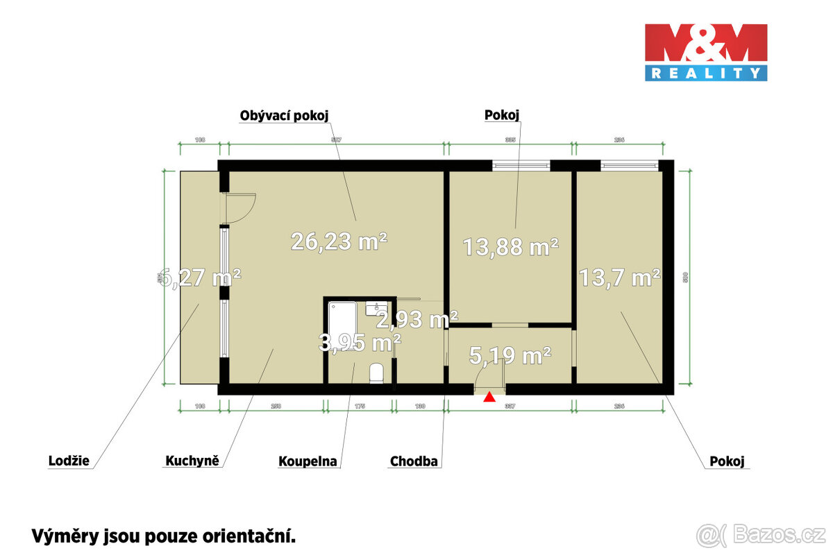 Pronájem bytu 3+kk, 65 m², Praha, ul. U Sluncové - 16