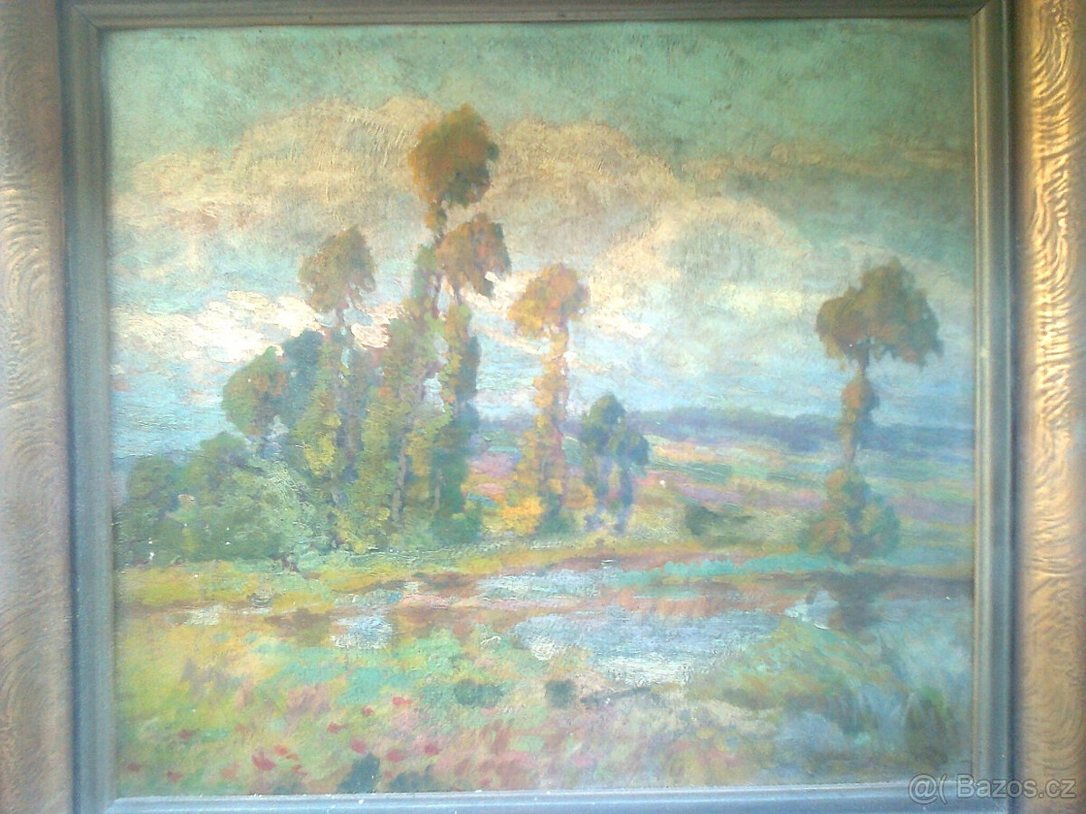 lodní kufr, 2ks, rámy obrazu, selský stůl se šuplíky - 16