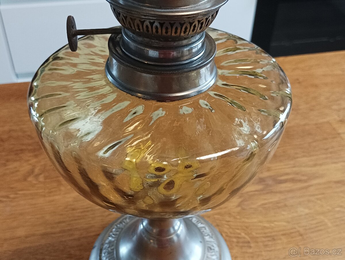 ART DECO STAROŽITNÁ PETROLEJOVÁ LAMPA UNIS PARIS KOLEM 1920 - 16