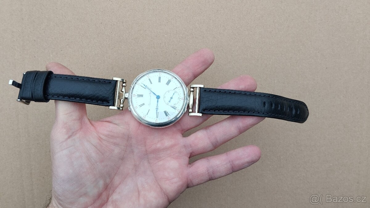 Krásné starožitné stříbrné hodinky IWC Schaffhausen, medaile - 16