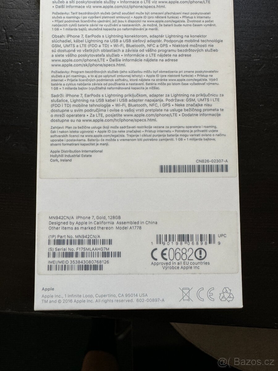 PRODÁNO, PRODÁM iPhone 7, 128GB, GOLD - 16