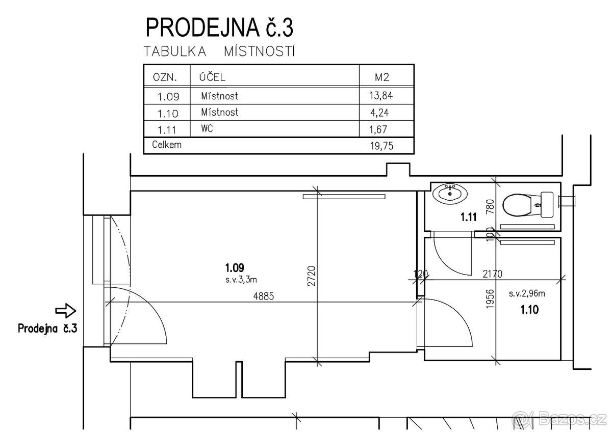 Pronajmu obchod v centru Pardubic - 20m2 - 16