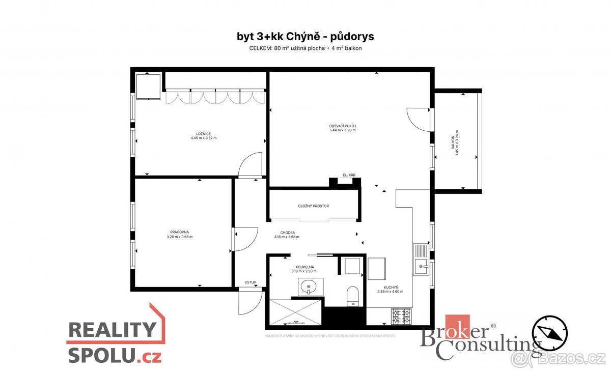 Prodej, byty/3+kk, 79 m2, Tichá 176, 25303 Chýně, Praha-zápa - 16