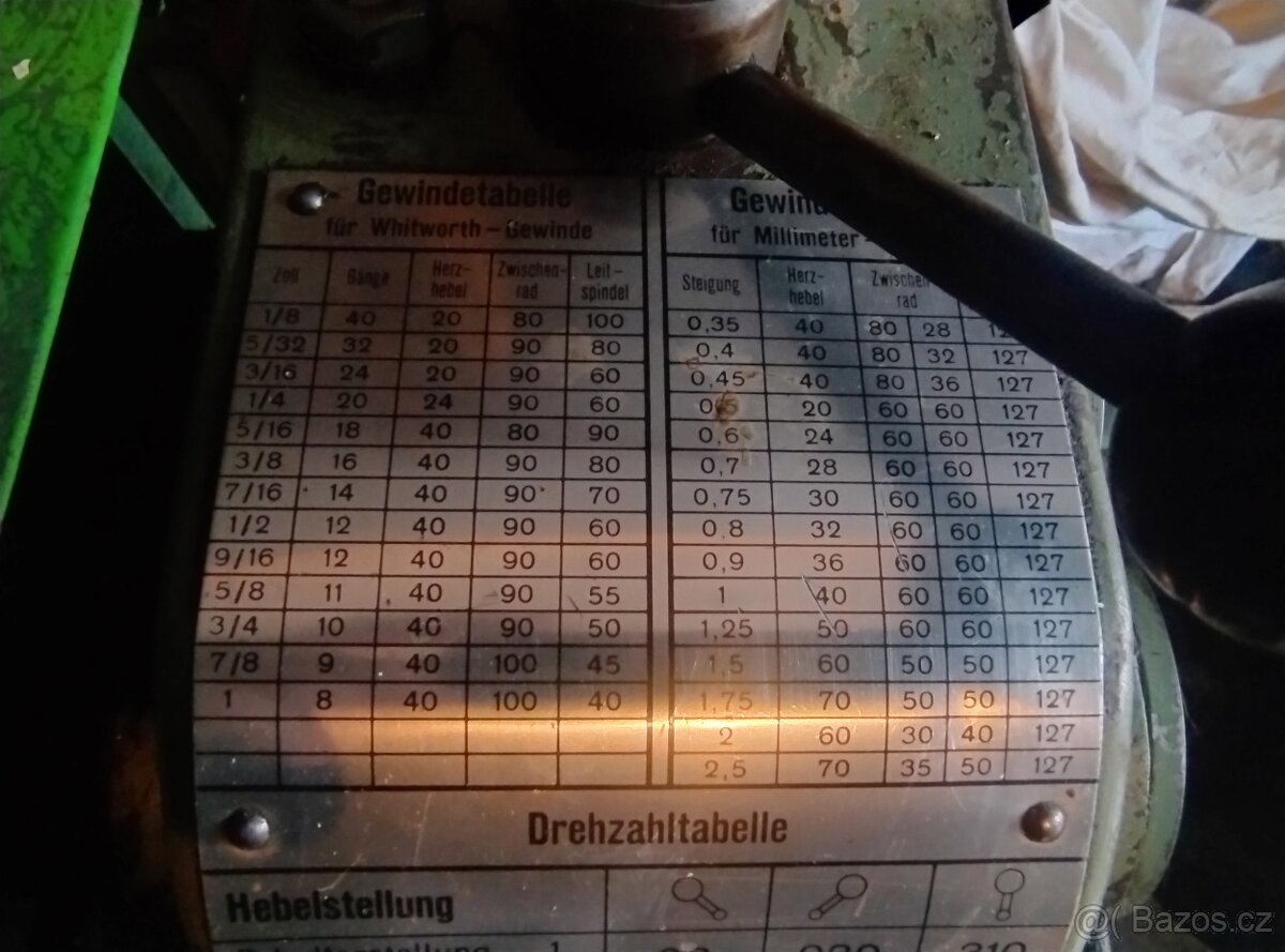 Soustruh Schramm & Lichner, stolovy soustruh - 16