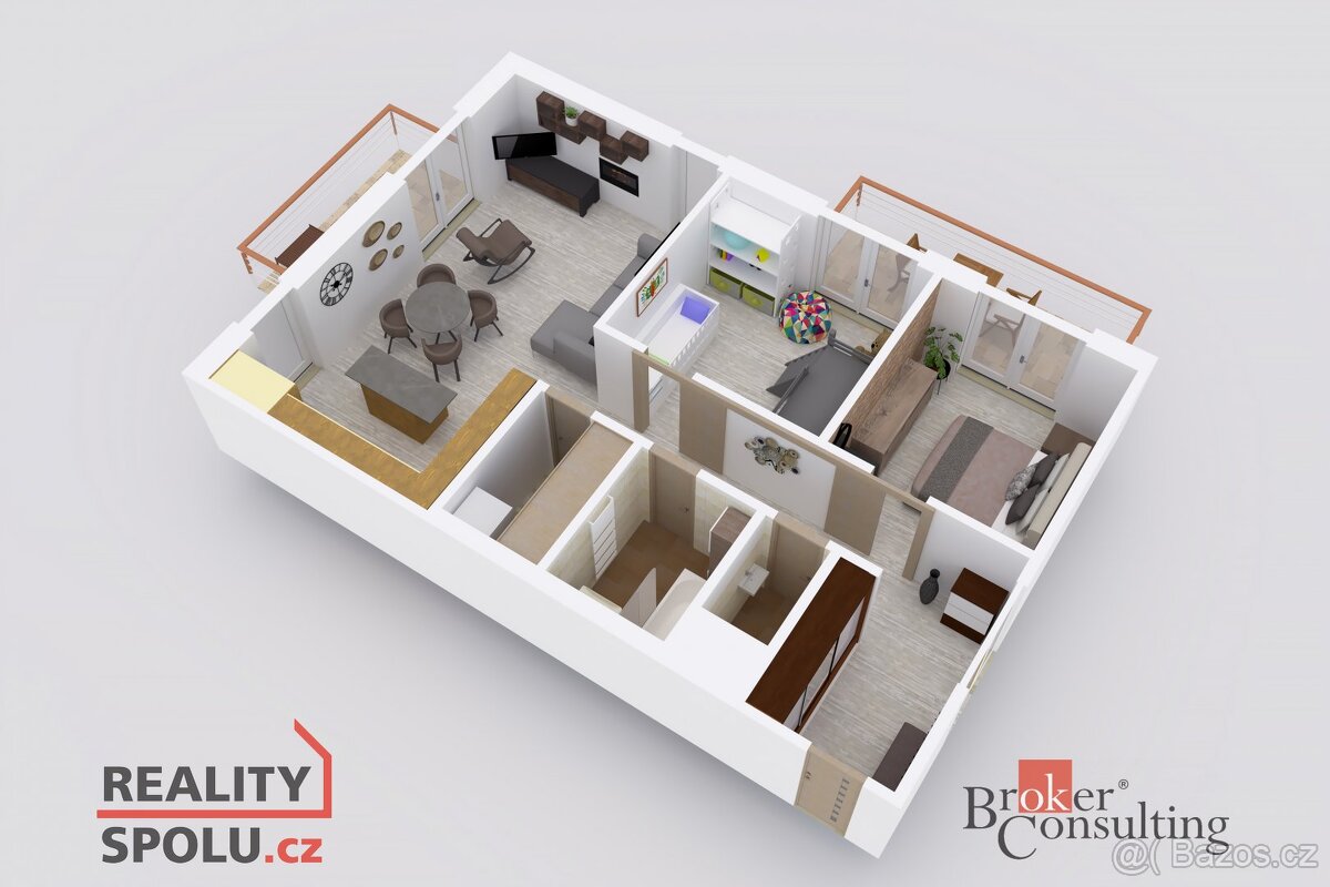 Prodej, byty/3+kk, 89.5 m2, Masarykova 1048, 66461 Rajhrad, - 16