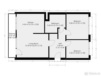 Pronájem bytu 3+kk, Kaplická, Podolí, 24000 Kč/měs, 61 m2 - 16