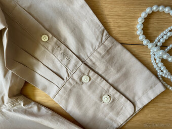 Béžové bavlněné košilové dlouhé šaty Gant, vel. 38/40 - 16