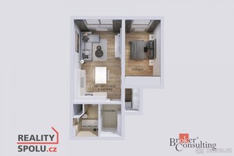 Pronájem, byty/2+kk, 41 m2, Leopoldova 2044/22, Chodov, 1490 - 16