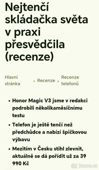 HONOR Magic V3 5g. 8+512 GB. NOVÝ se zárukou. BROWN - 16